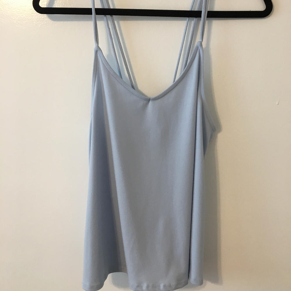Urban Outfitter Blue Criss Cross Back Tank (Small)